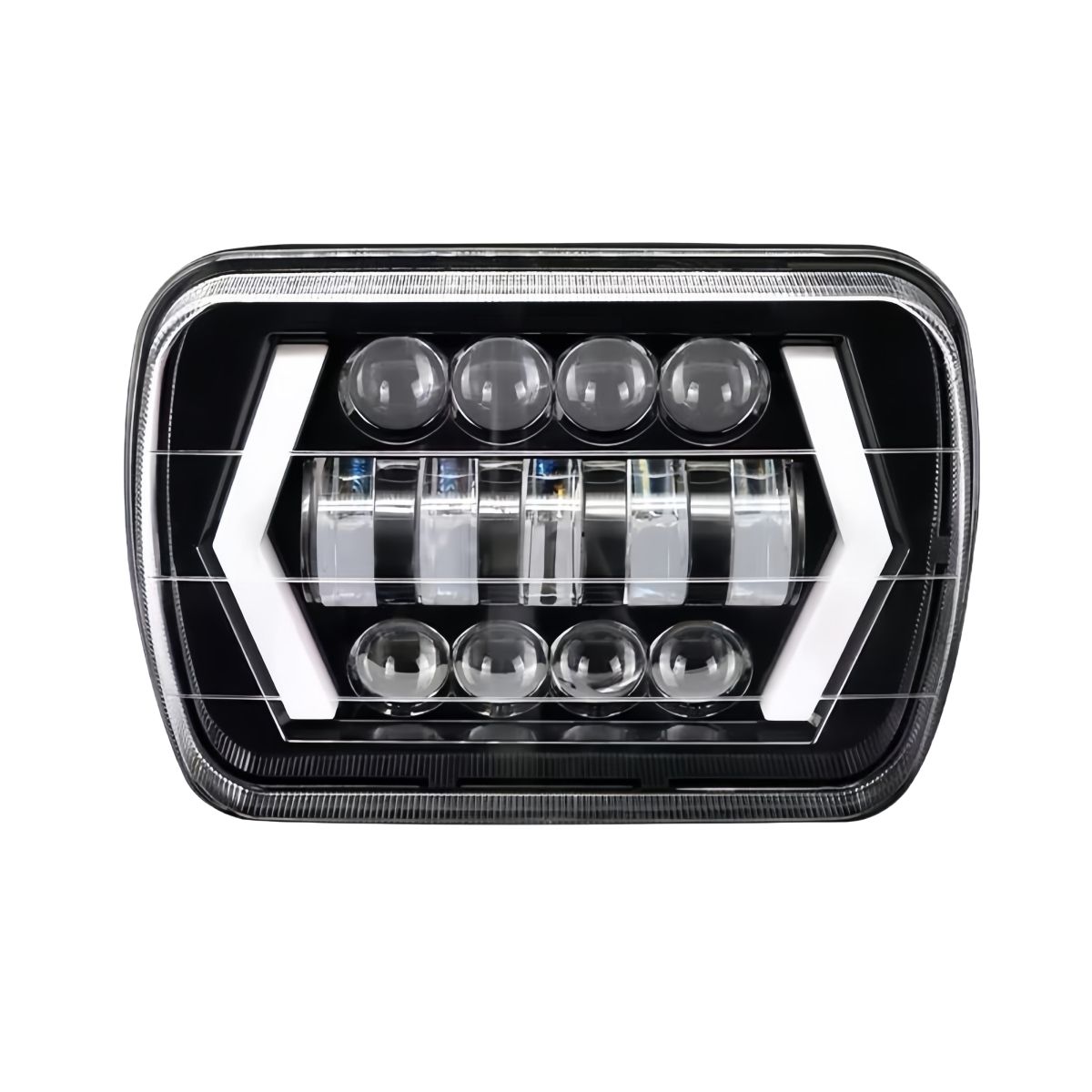 s-zoom.filetakealot-103335917-1.jpg 7 Inch 65W LED Headlight Arrow Angel Eye Turn Signal For Offroad Truck Jeep - Image 1