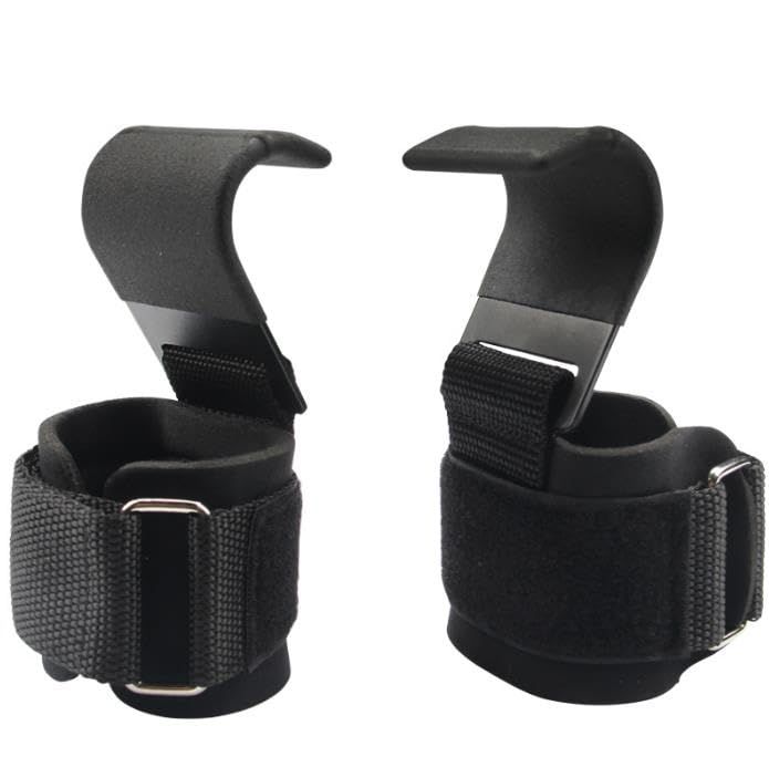 s-zoom.filetakealot-103380885-1.jpg Heavy Duty Weight Lifting Hooks Pair - Deadlift Grip Support Straps - Image 1