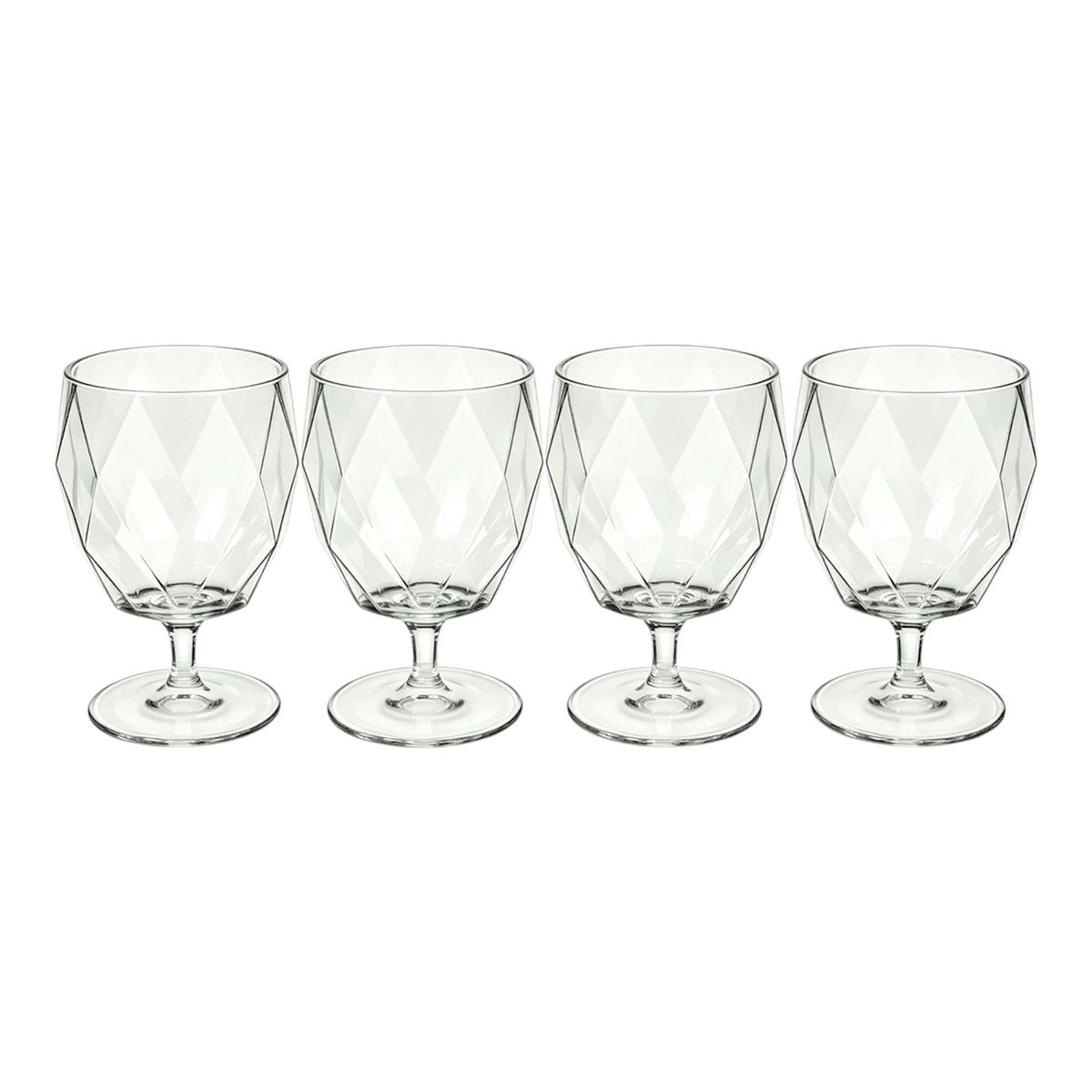 s-zoom.filetakealot-103382131-1.jpg Danny Home Diamond Cut Stemmed Glass Cups Set of 4 - CRY74 - Image 1