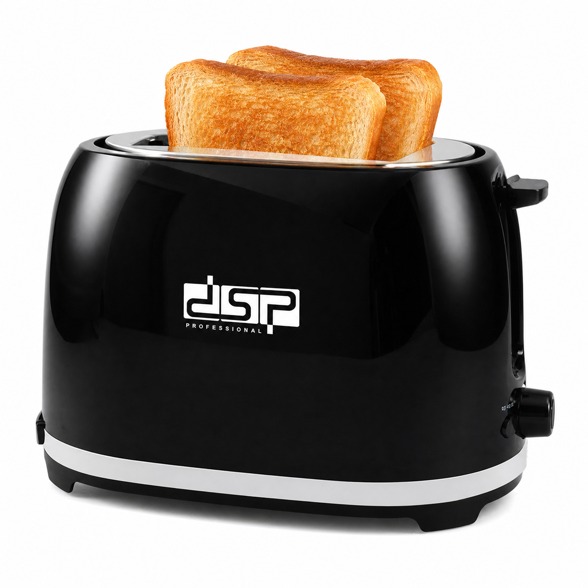 s-zoom.filetakealot-103382798-1.png Toaster 2 Slice Wide Slot Bread Maker Auto Pop Up 850W Black - Image 1