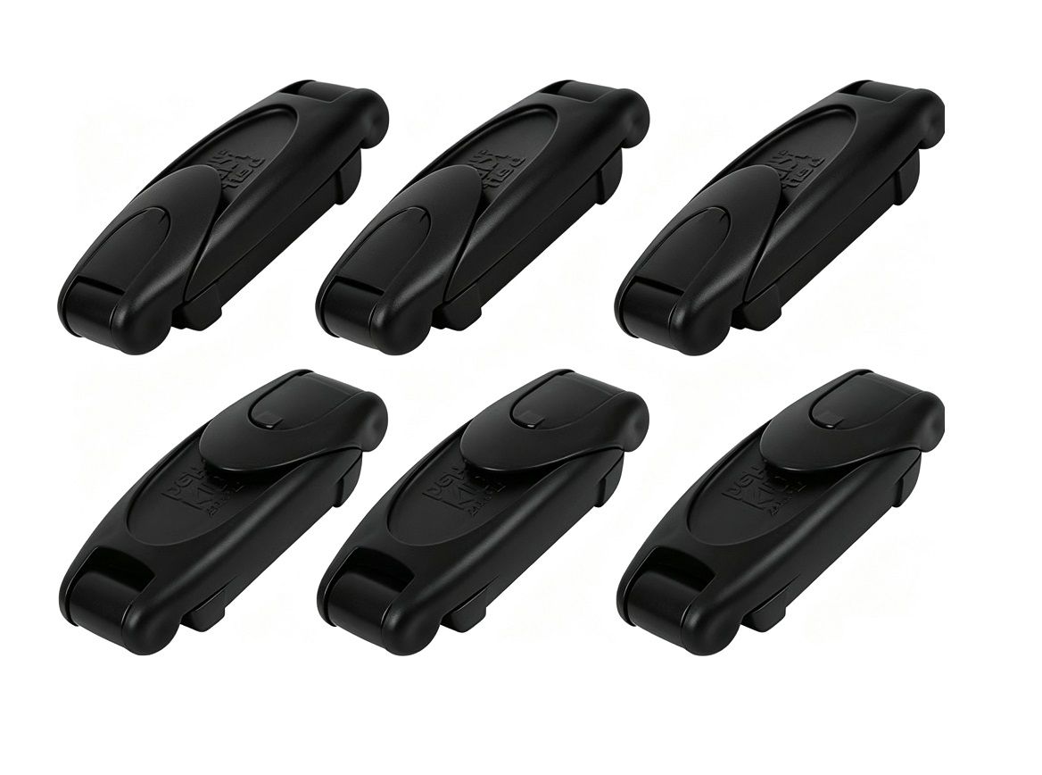 s-zoom.filetakealot-103426163-1.jpg Car Seat Belt Adjuster Lock Clips - Black - 6-Pack - Image 1