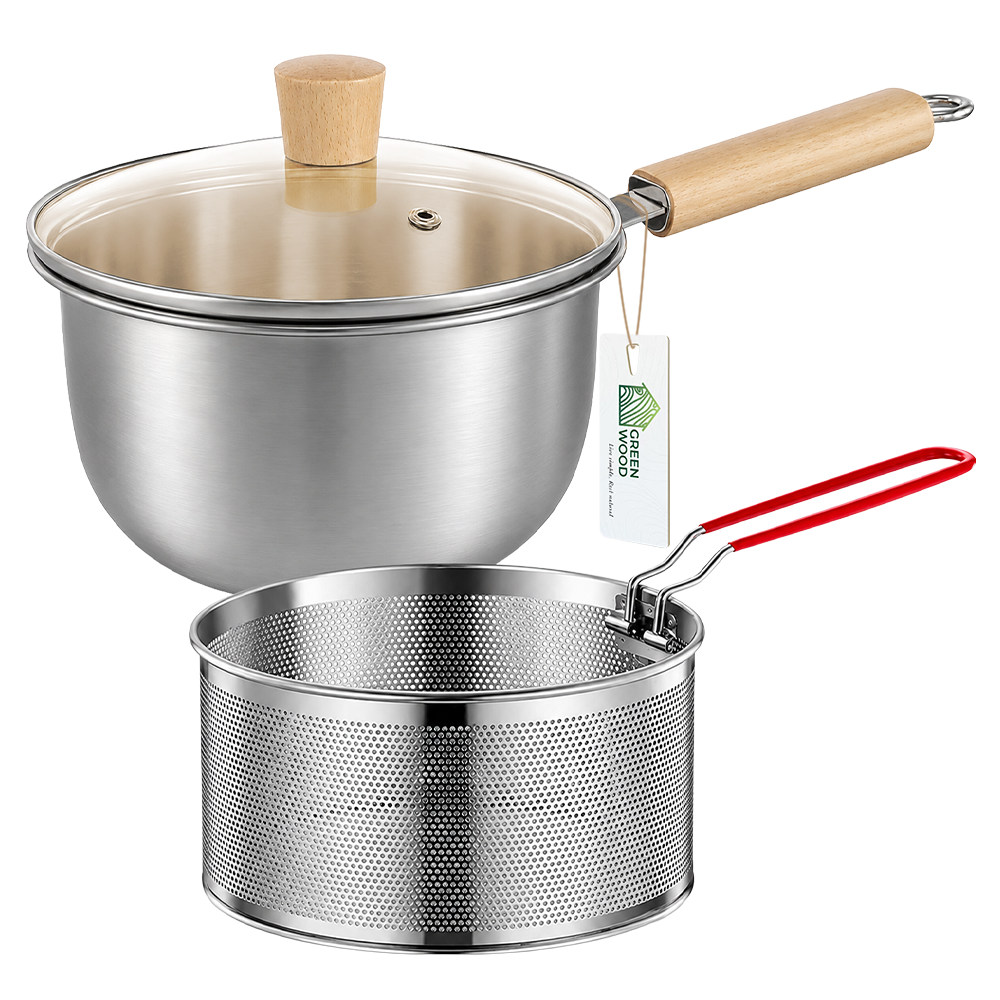 s-zoom.filetakealot-103450890-1.png Greenwood 3-Piece Frying Pot with Strainer Basket &Glass Lid-Small Saucepan - Image 1