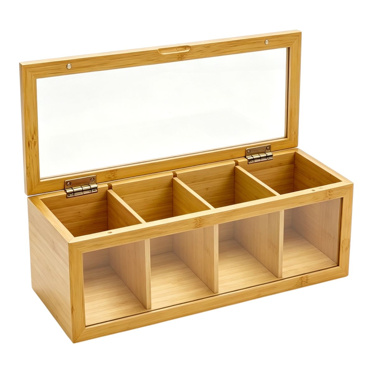 s-zoom.filetakealot-103472342-1.jpg Danny Home Bamboo Tea Box with glass lid 100 × 103 × 344mm-CZT41-21 - Image 1