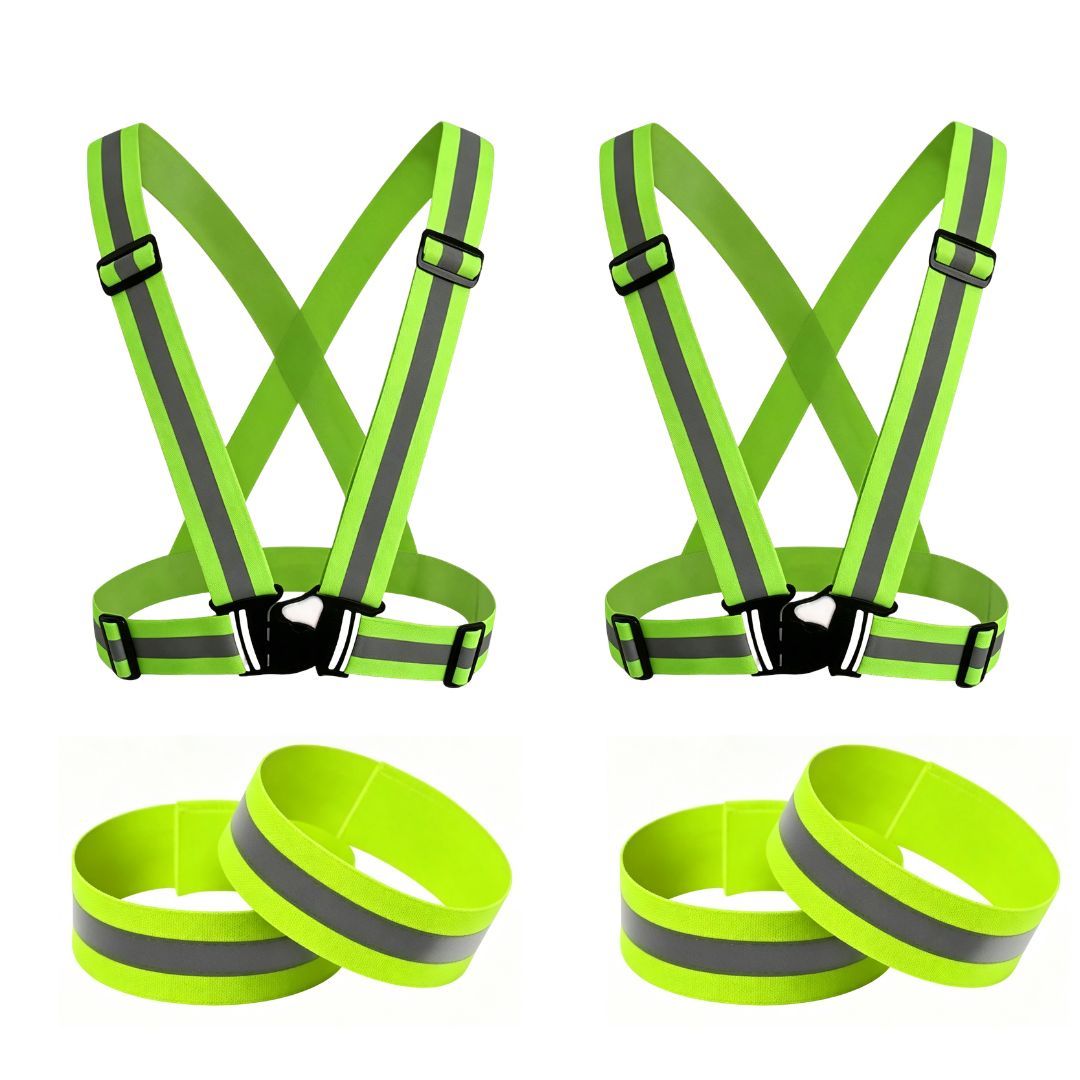 s-zoom.filetakealot-103502685-1.jpg High-Visibility Adjustable Reflective Safety Harness & Wristbands - 2 Pack - Image 1