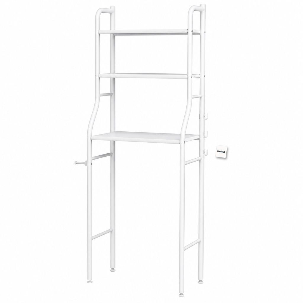 s-zoom.filetakealot-103504578-1.jpg ElecTrek 3-Tier Over-the-Toilet Storage Rack-White Bathroom Storage Shelf - Image 1