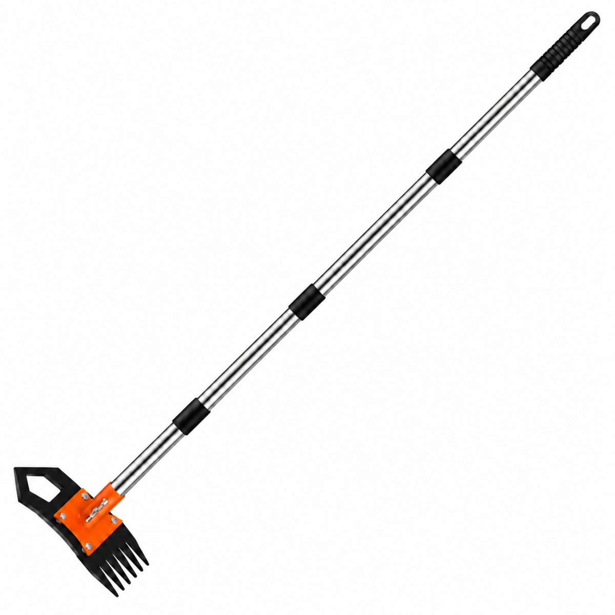 s-zoom.filetakealot-103505721-1.png 2-in-1 Garden Hoe & Weeding Rake with 4-Section Modular Handle, Up to 156cm - Image 1