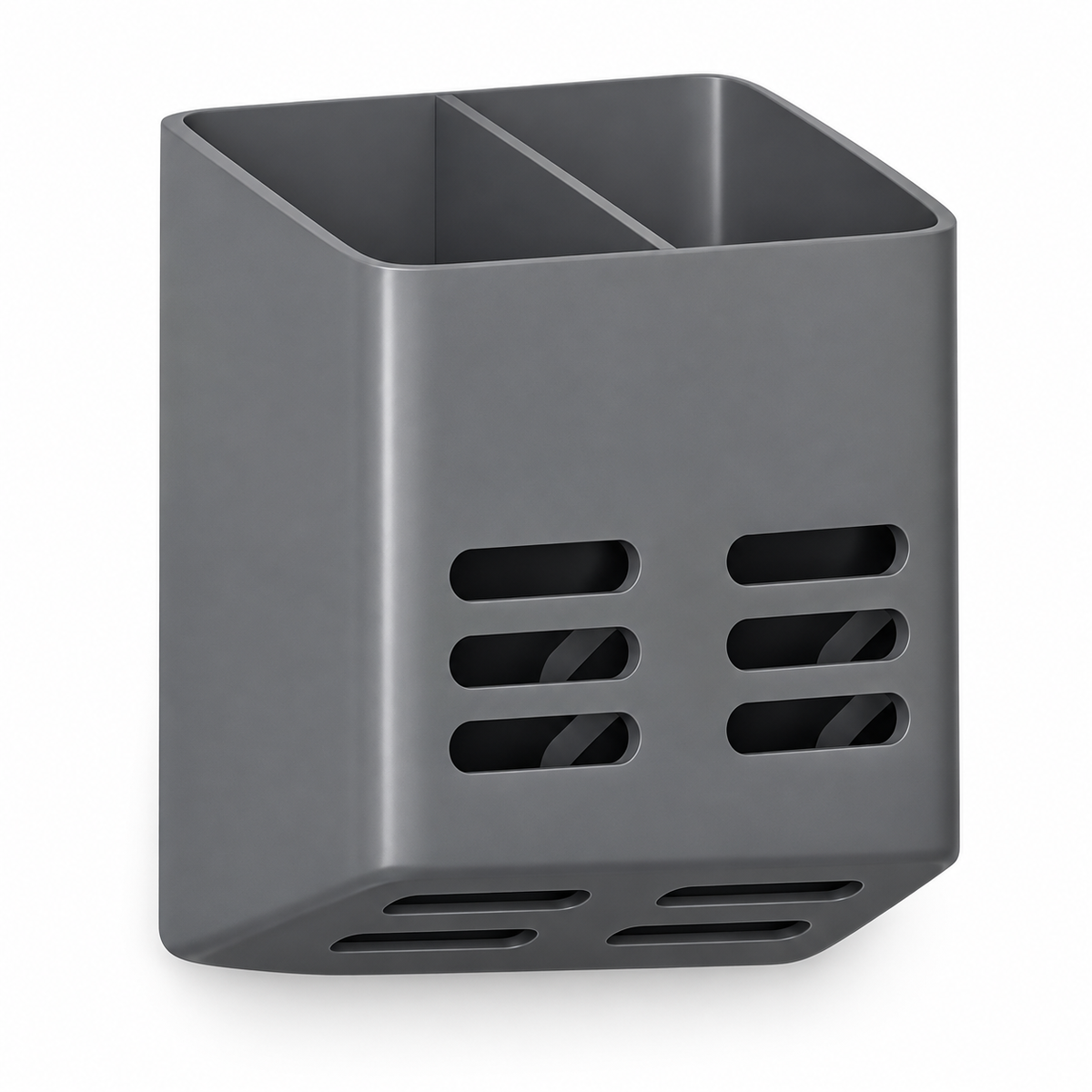 s-zoom.filetakealot-103584953-1.png Small Wall-Mounted Compartment Utensil & Bathroom Storage Organiser - Grey - Image 1