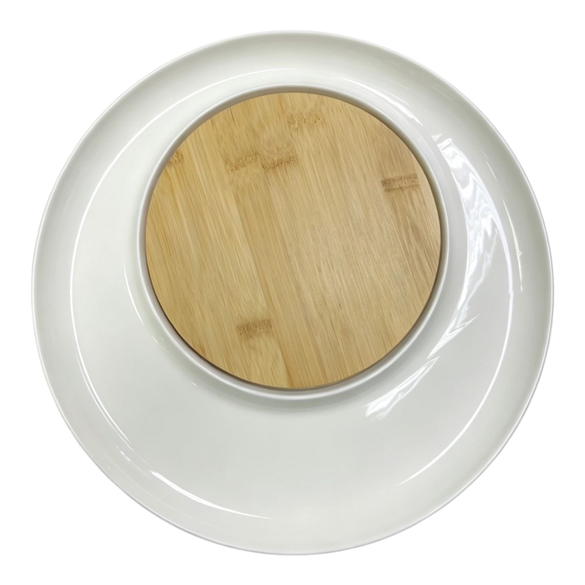 s-zoom.filetakealot-103604322-1.jpg Danny Home Bamboo-Insert Ceramic Serving Platter 2 Piece 32cm- CZT40-03 - Image 1