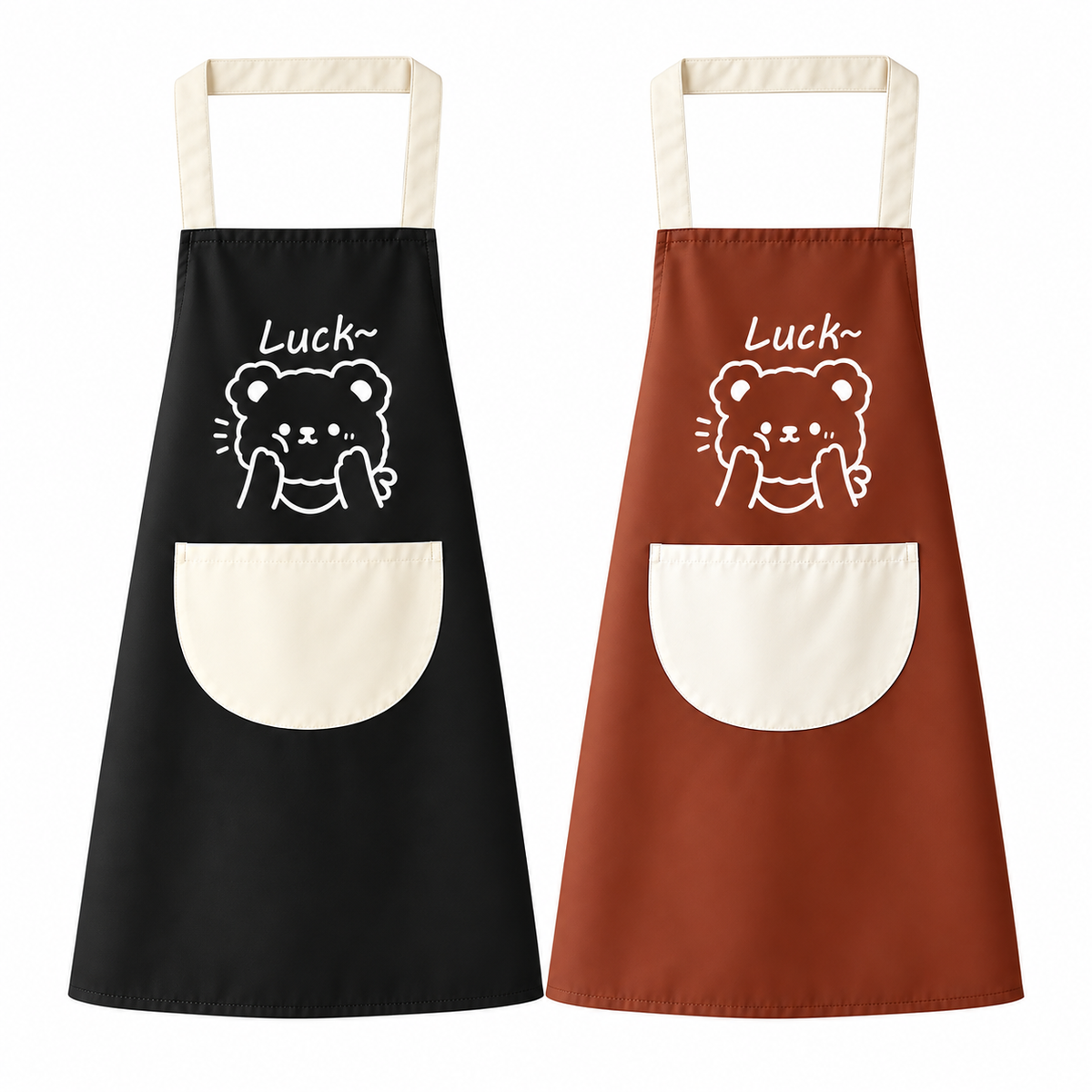 s-zoom.filetakealot-103712119-1.png 2 Pack Waterproof Kitchen Aprons with Pockets & Adjustable Waist Ties - Image 1
