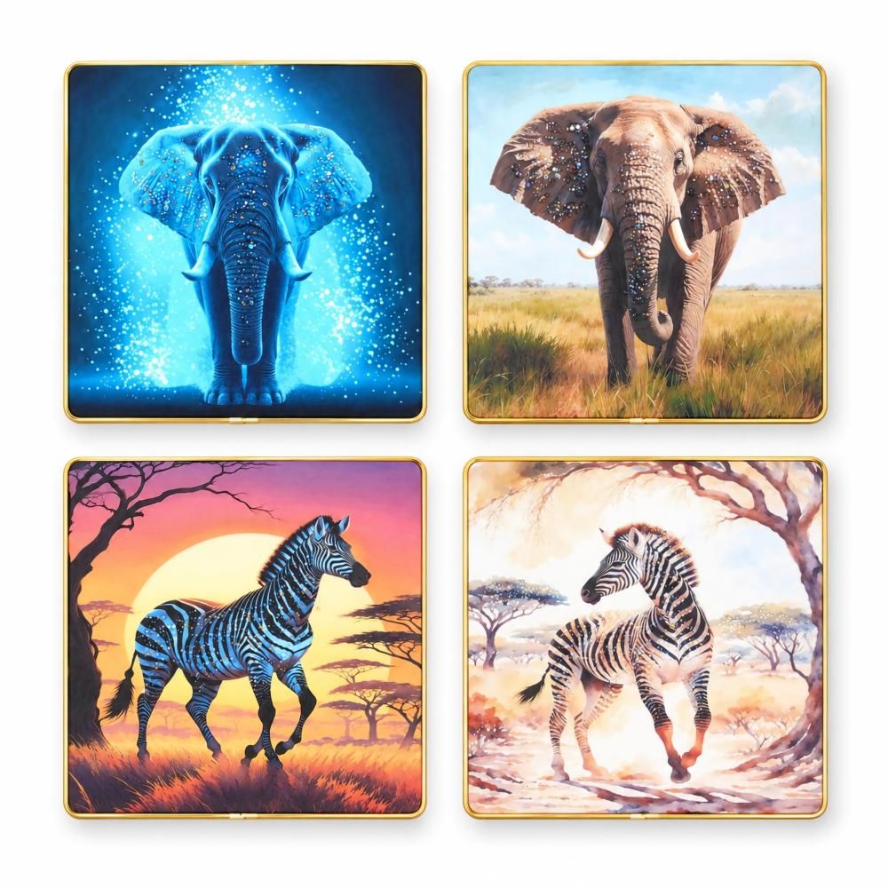 s-zoom.filetakealot-103713281-1.jpg 4-Piece 3D Luxury Effect Crystal Porcelain Wall Art,Sparkling Home Deco - Image 1