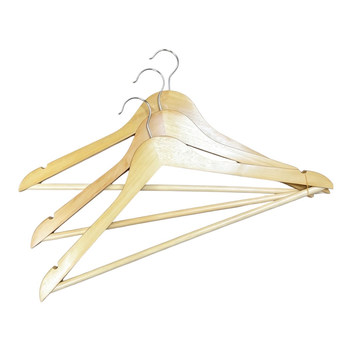 s-zoom.filetakealot-103715350-1.jpg Danny Home 3 Pack Wood Hangers 44.5cm-WH010-3PDQ - Image 1
