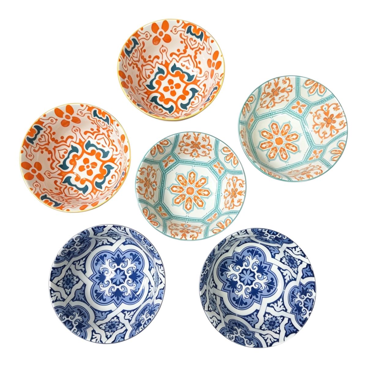 s-zoom.filetakealot-103766252-1.jpg Danny Home Set of 6 Floral Plant Pattern Ceramic Bowls 15cm/6 in-SE-032 - Image 1