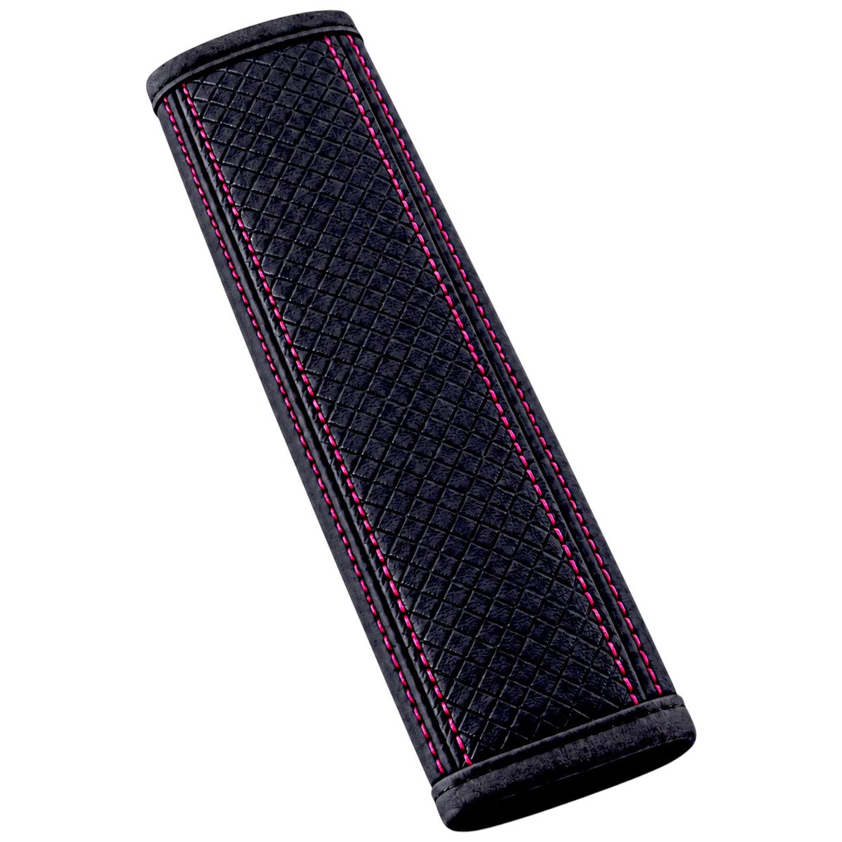 s-zoom.filetakealot-103774888-1.jpg Seat Belt Cover With Dark Pink Stitching - Black - Image 1