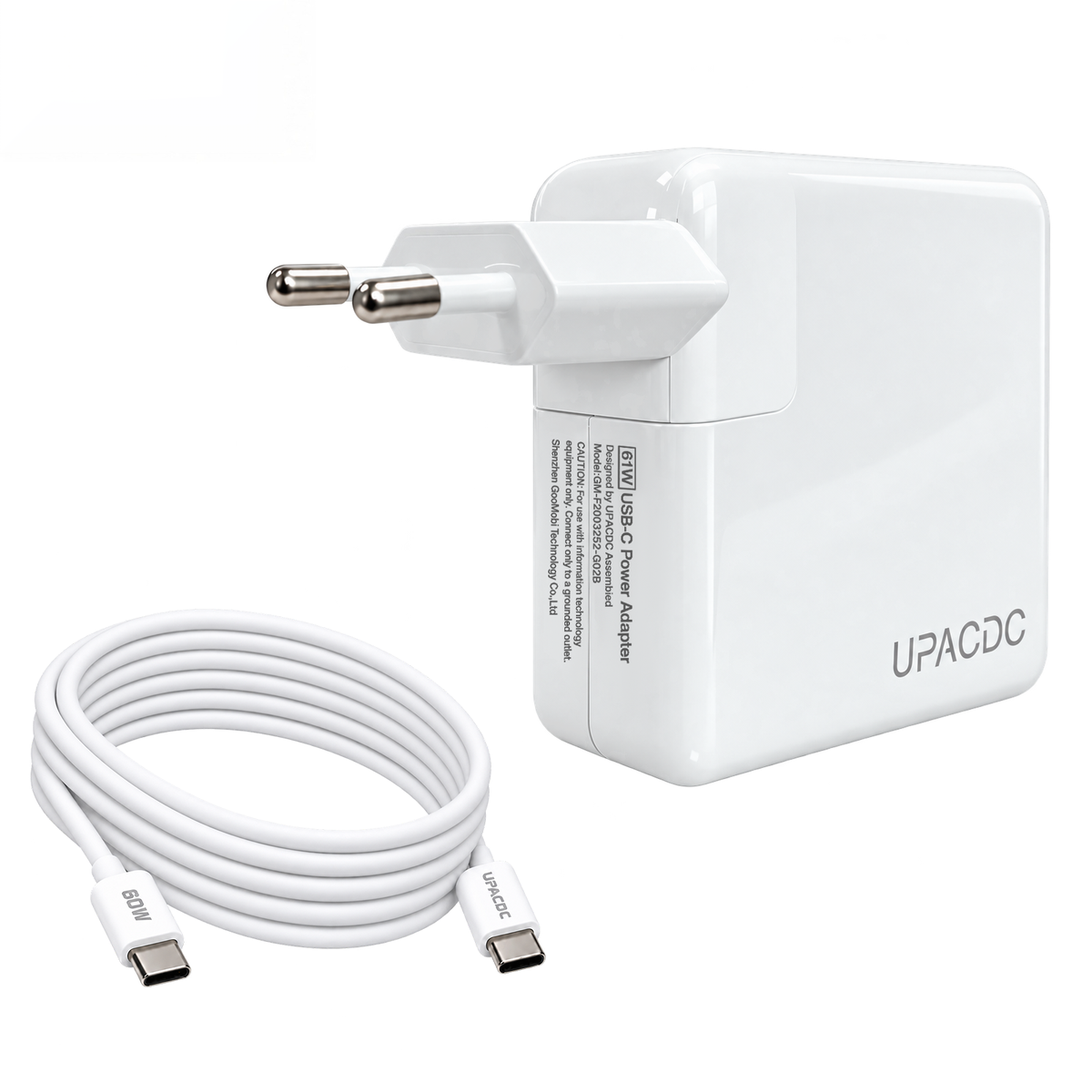 s-zoom.filetakealot-103799570-1.png UPACDC 61W USB-C Charger Compatible with MacBook, 2m USB-C Cable - Image 1