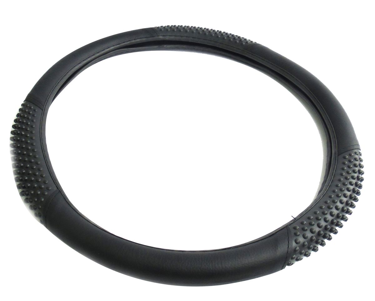s-zoom.filetakealot-68024646-1.jpg Steering Wheel Cover Black Pvc Masge (Med 37-39cm) - Image 1