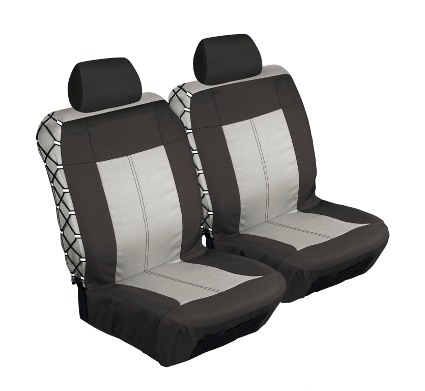 s-zoom.filetakealot-71427052-1.png ACA Safari 4 Piece Front Car Seat Cover Set Black & Grey Universal - Image 1