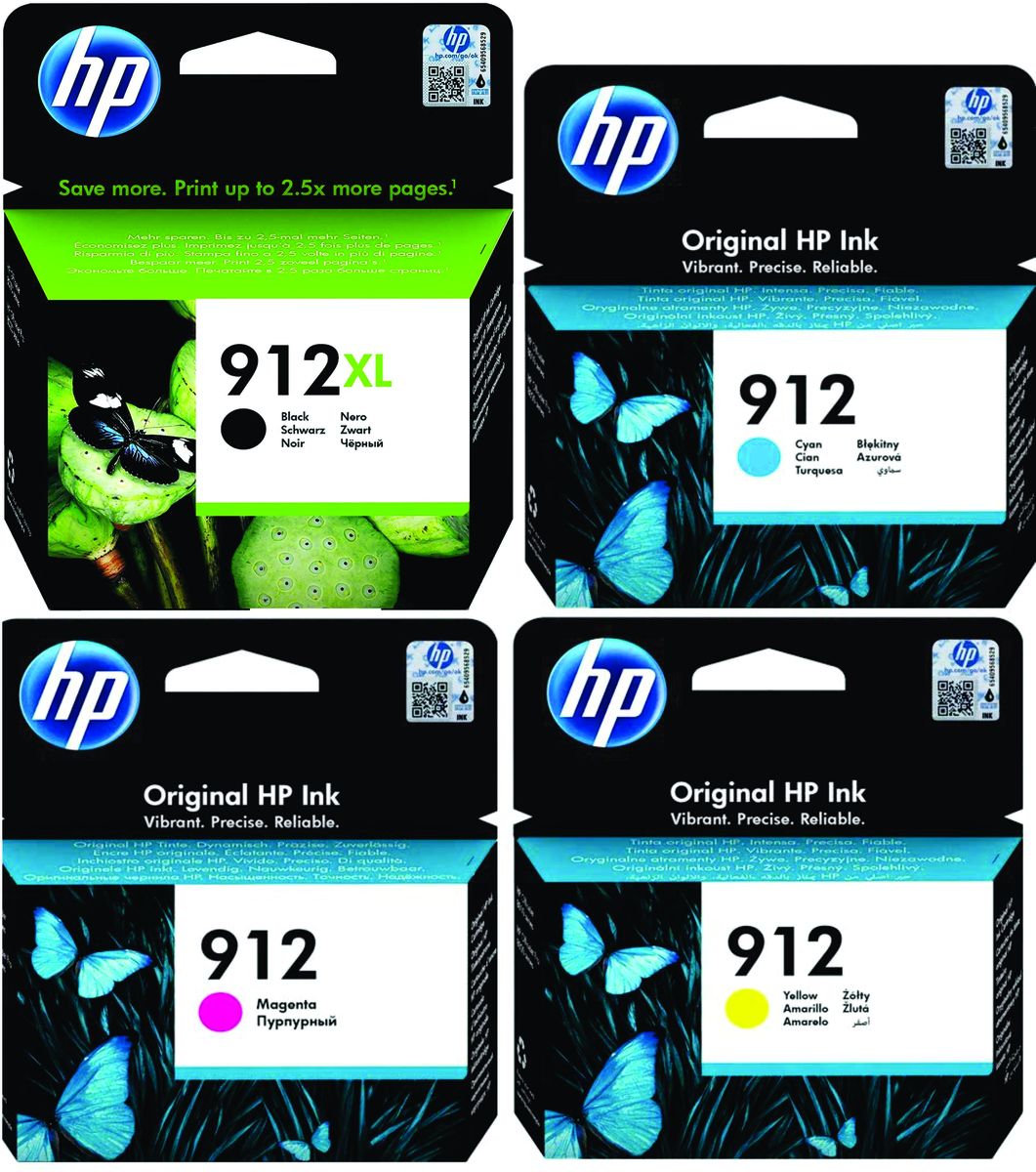 s-zoom.filetakealot-72107664-1.jpg HP 912xl Black & HP 912 Cyan, Magenta, Yellow Combo Pack - Image 1