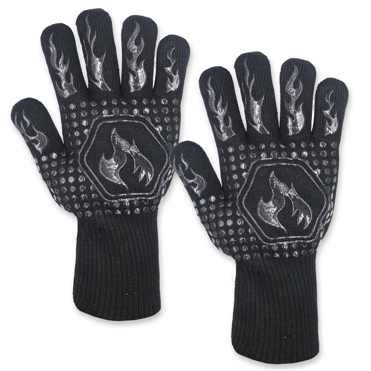 s-zoom.filetakealot-72924895-1.jpg Yowie - Braai Gloves / Oven Mitts - Extreme Heat Resistance to 500C (Black) - Image 1