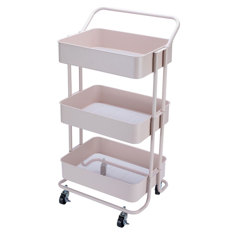 s-zoom.filetakealot-72999289-1.jpg Multifunctional Trolley Kitchen Storage Rack - Pink - Image 1