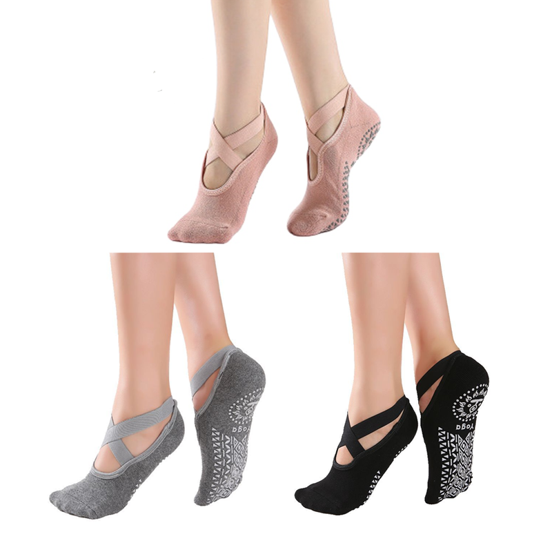s-zoom.filetakealot-73733351-1.png Non Slip Yoga Socks, Anti-Skid Socks for Pilates, Barre, Dance - 3 Pack - Image 1