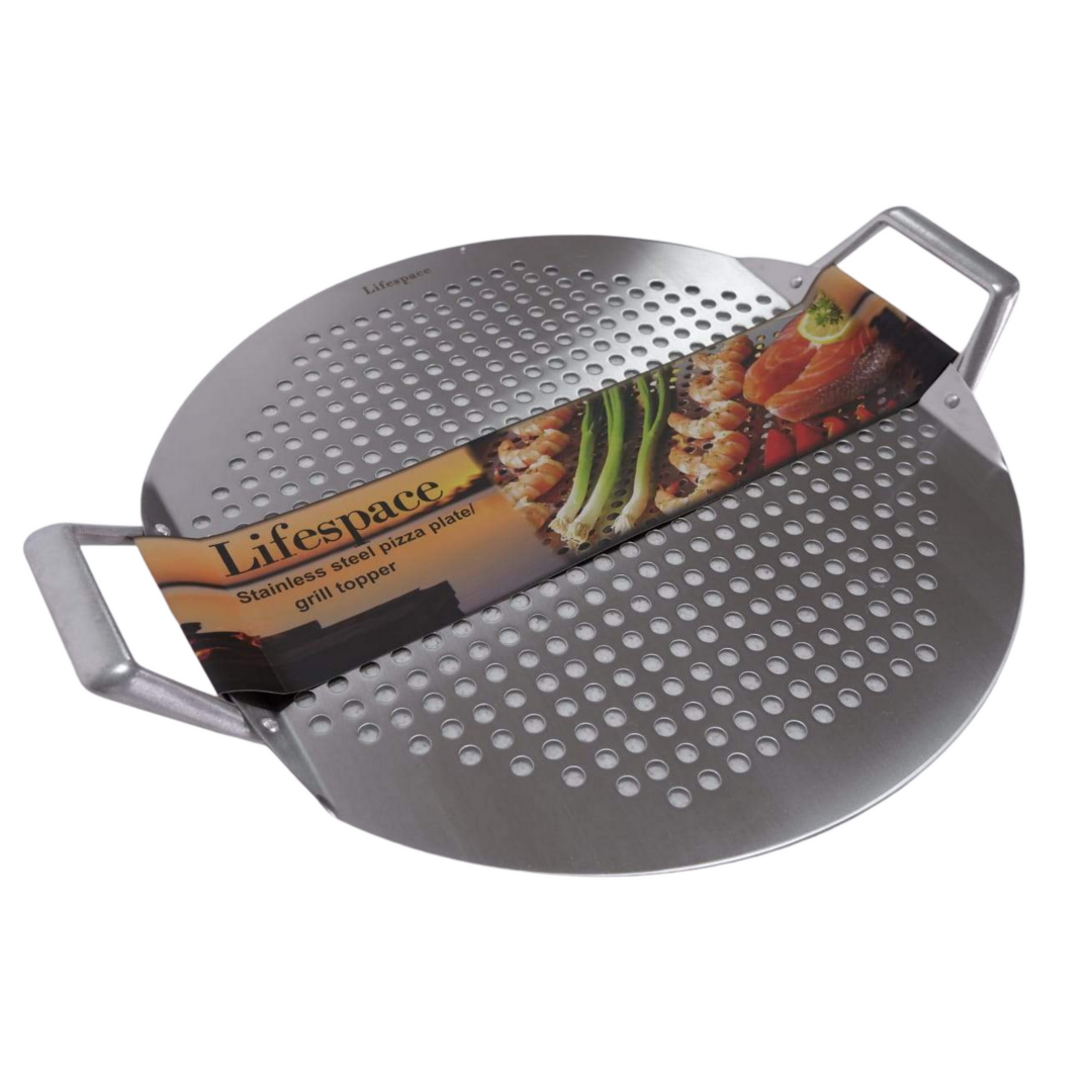 s-zoom.filetakealot-73750171-1.png Lifespace Stainless Steel Pizza Plate & Braai Topper - Image 1