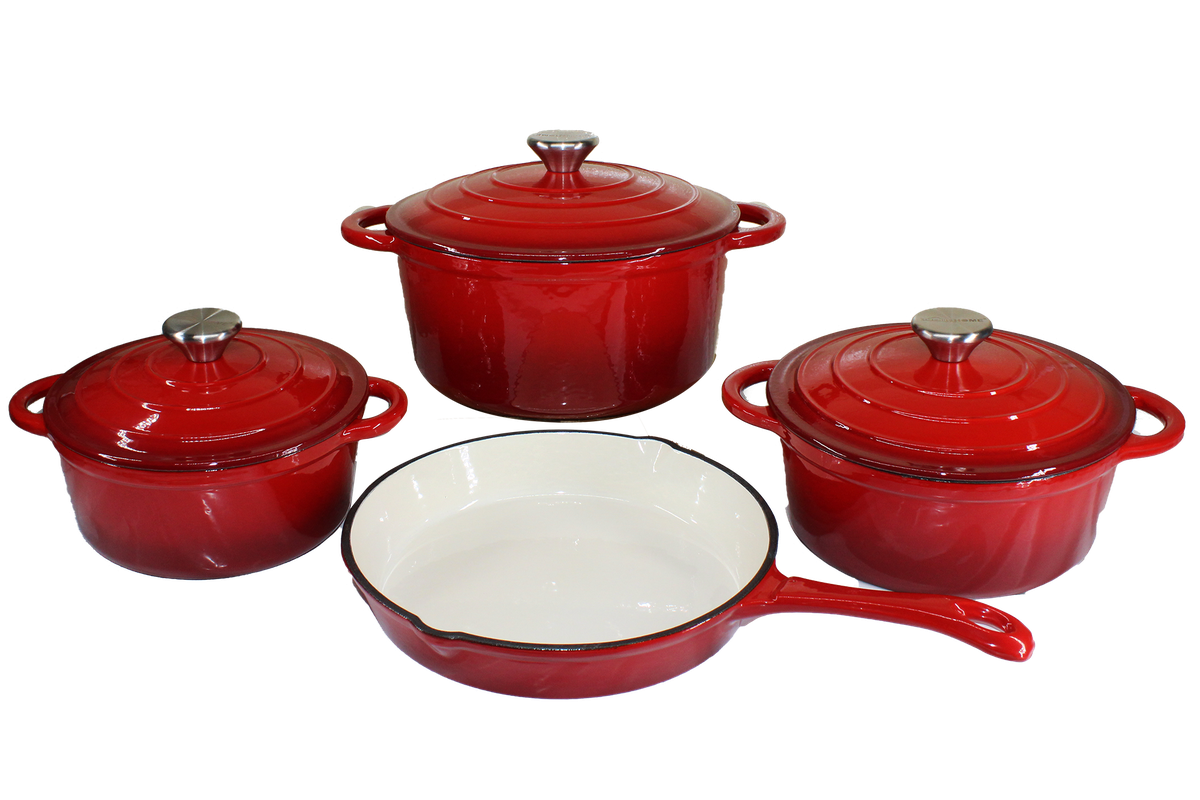 s-zoom.filetakealot-90432806-1.png Authentic 7 Pieces Cast Iron Cookware Pot Set - Image 1
