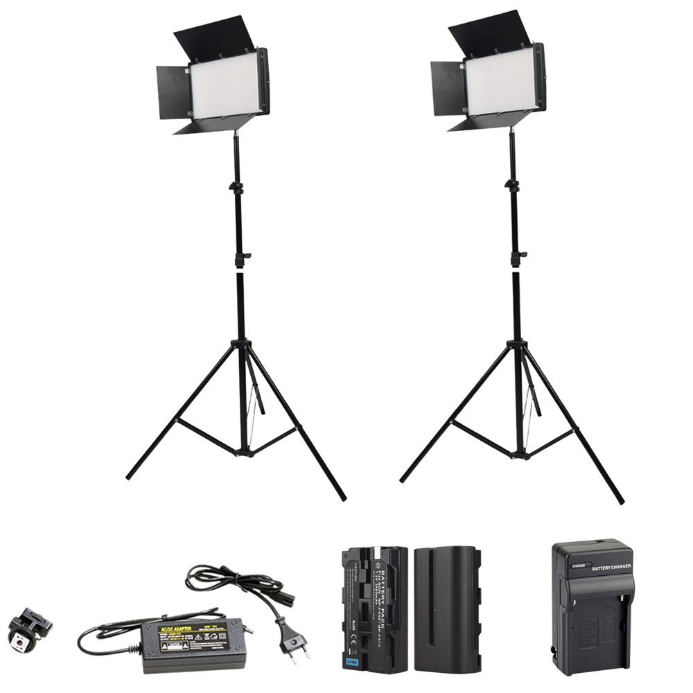 s-zoom.filetakealot-90593900-1.png 2Pcs Rechargeable Video/Photo LED Light Kit – Pro LED 800 (3200 - 6500K) - Image 1