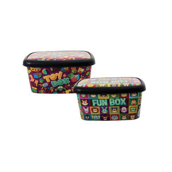 s-zoom.filetakealot-90612389-1.png SD Homeware- Decorated Storage Containers 12L - Image 1