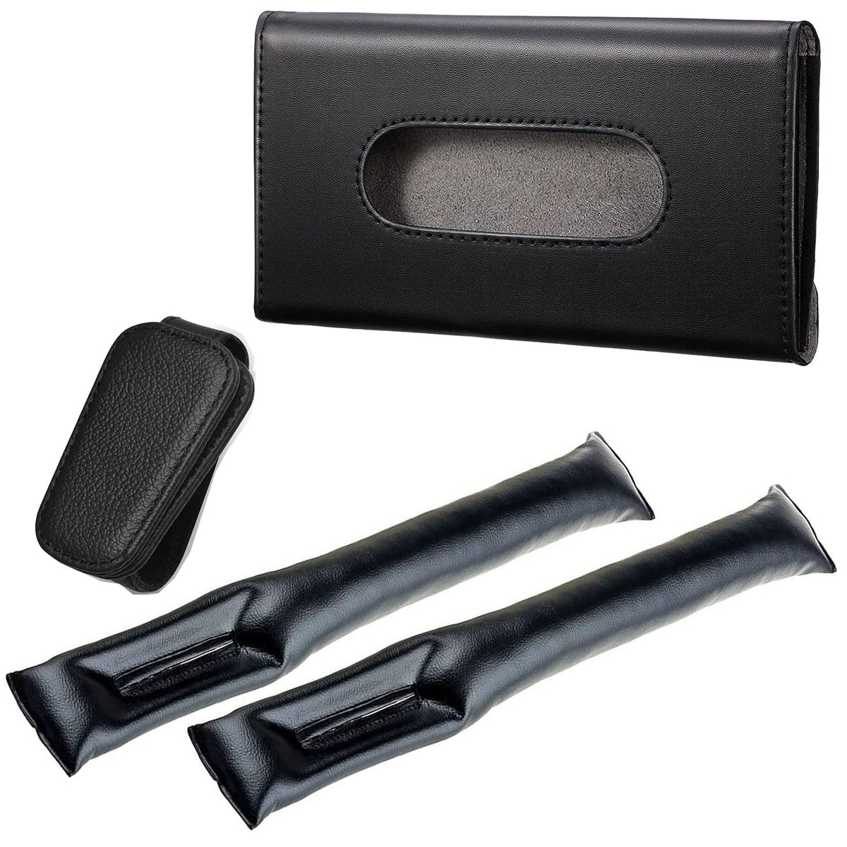 s-zoom.filetakealot-91772691-1.jpg 4 Pieces Car Seat Gap Filler Pads with Tissue Holder & Visor Sunglasses Set - Image 1