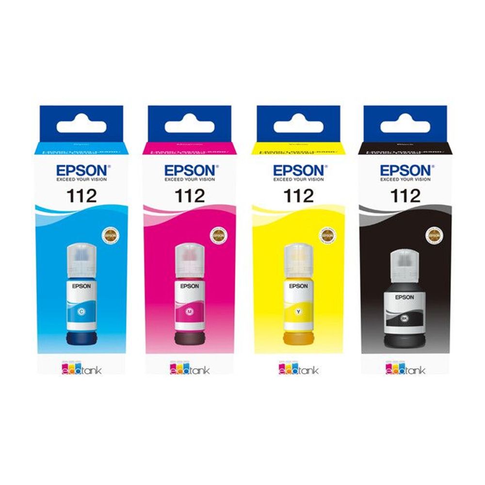 s-zoom.filetakealot-92693771-1.jpg Epson 112 Original Ink Set-4 Pigment Bottles (Black, Cyan, Magenta, Yellow) - Image 1
