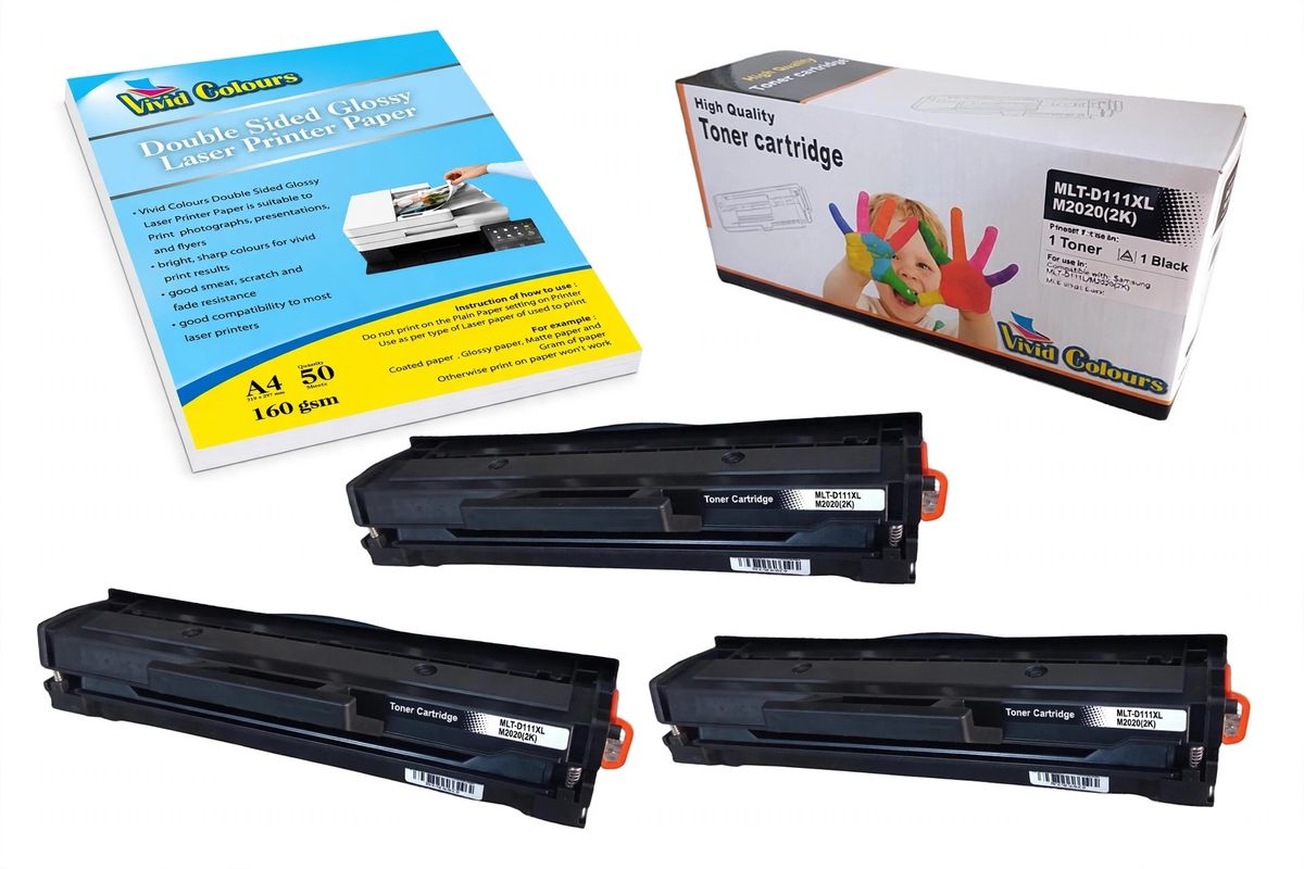 s-zoom.filetakealot-93004172-1.jpg Compatible with Samsung D111L / MLT-D111L High Yield Toner x3 +Laser Paper - Image 1