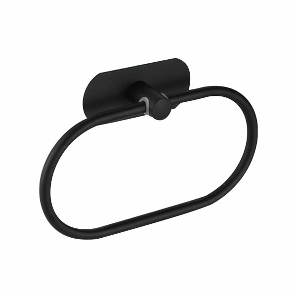 s-zoom.filetakealot-93484114-1.jpg Bathroom Towel Ring, Towel Rack Wall Mount Matte Black Oval Towel Ring - Image 1
