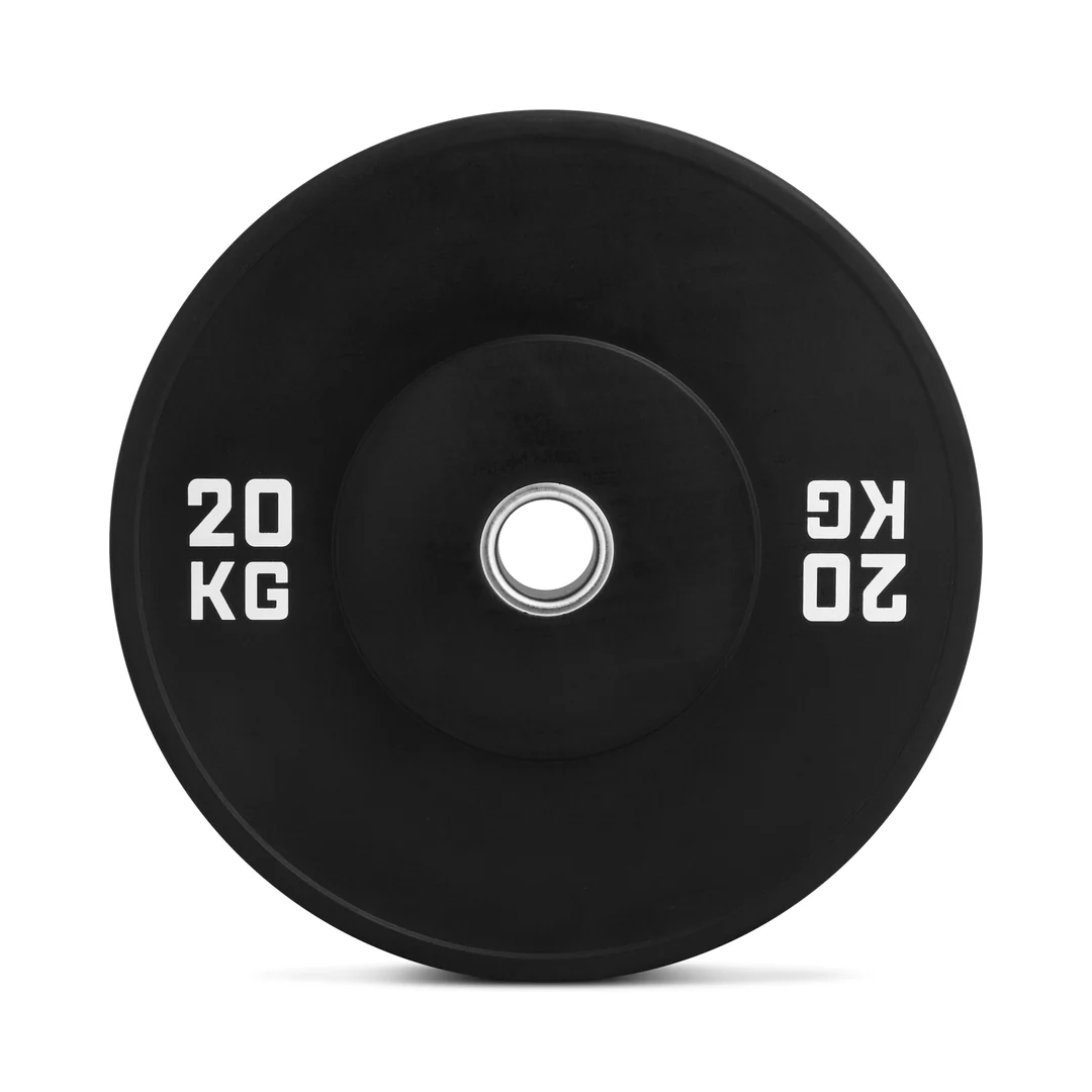 s-zoom.filetakealot-93524516-1.png i-Fitness Black Rubber Olympic Bumper Plate -20kg (Single) - Image 1