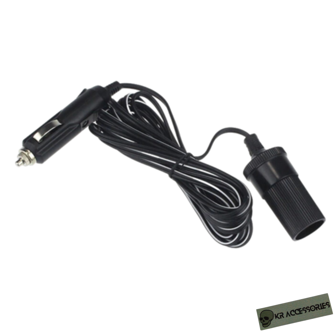 s-zoom.filetakealot-93811788-1.png KR Automotive Male to Female Cigarette Lighter Extension Cable Socket - Image 1