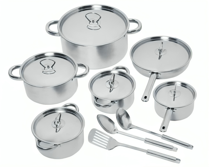 s-zoom.filetakealot-93896233-1.png Silver Stainless Steel 15 Piece Cookware - Image 1