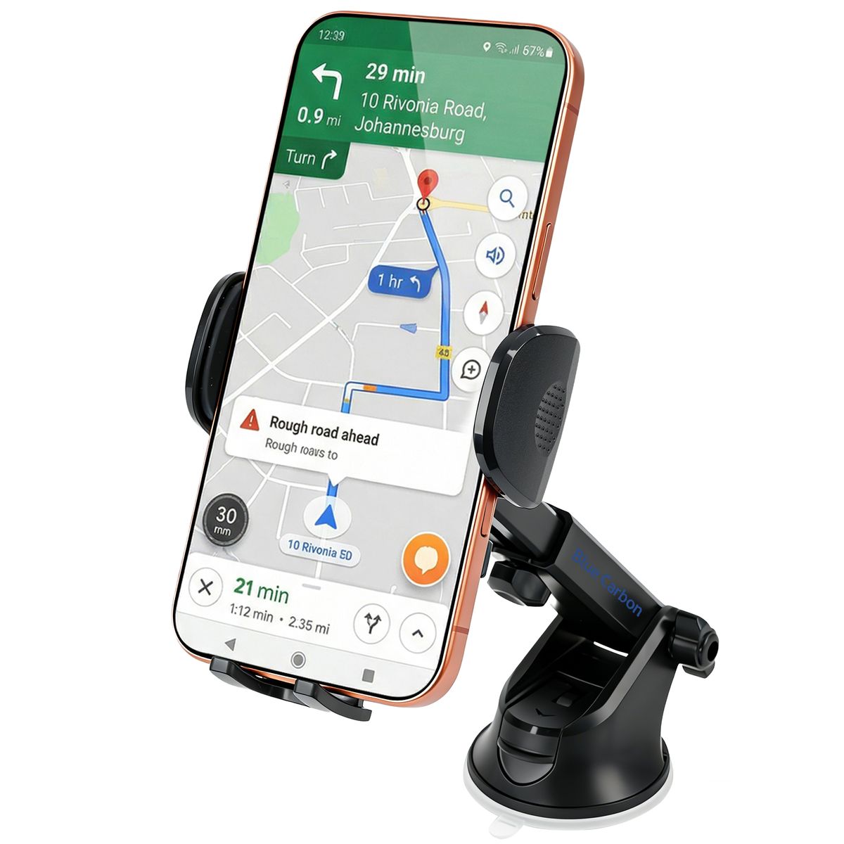 s-zoom.filetakealot-94059412-1.jpg Car Phone Holder Suction Mount Extendable Arm One Key Release 360 Rotation - Image 1