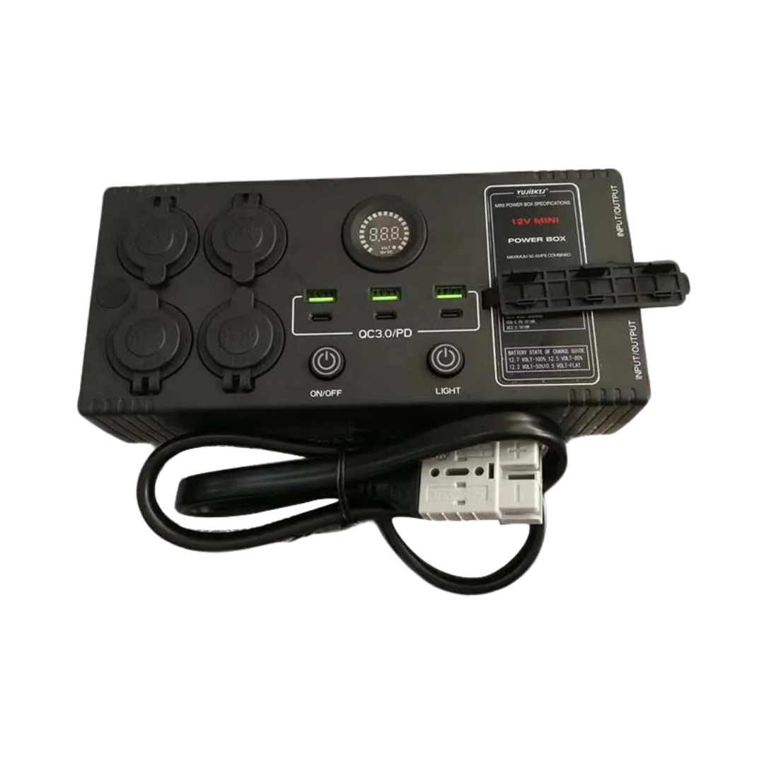 s-zoom.filetakealot-94526828-1.png Automotive Anderson Power Extension Box with USB/ PD & Cig Sockets - Image 1
