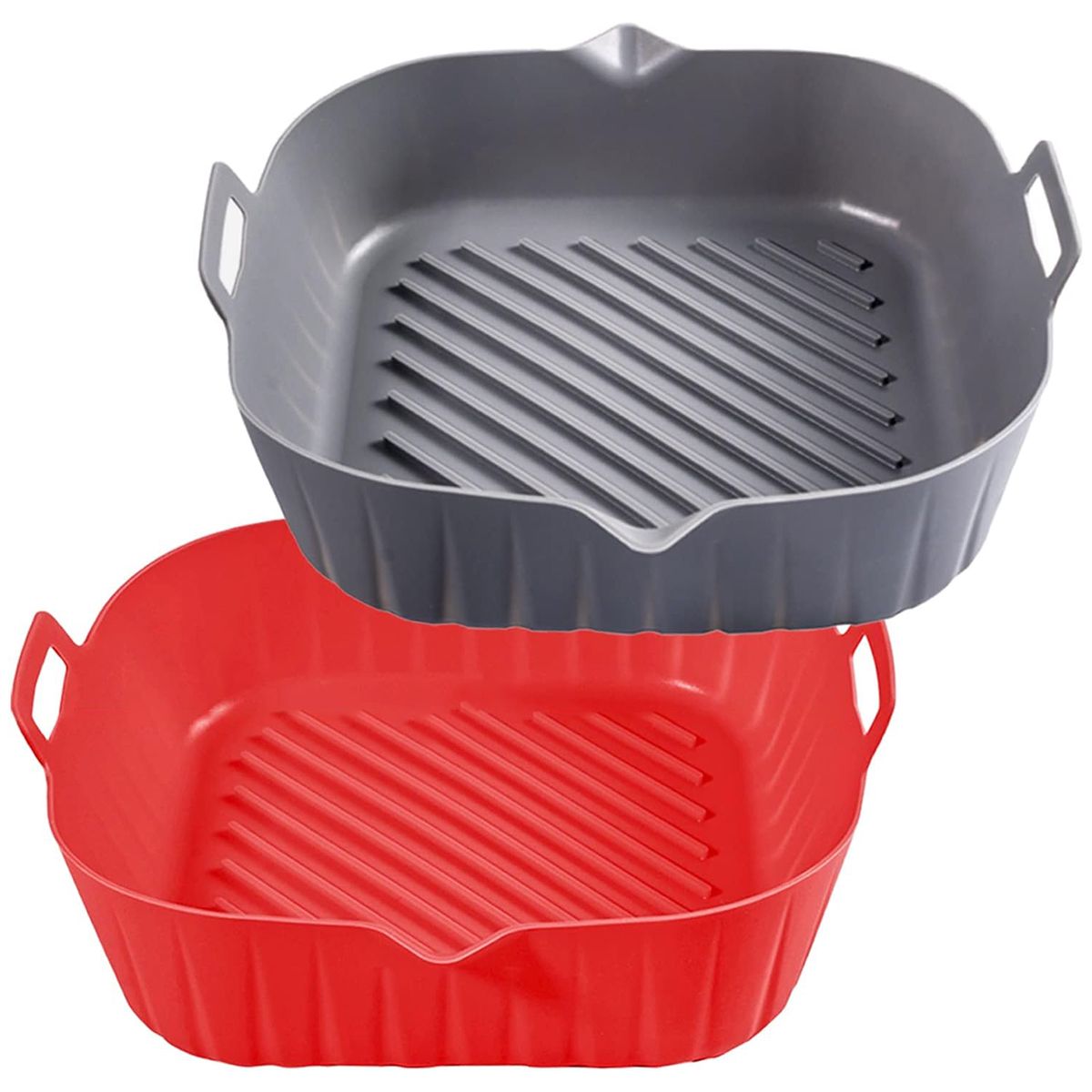 s-zoom.filetakealot-94739354-1.jpg 2-Pack Square Silicone Air Fryer Liner Reusable with Handle - Image 1