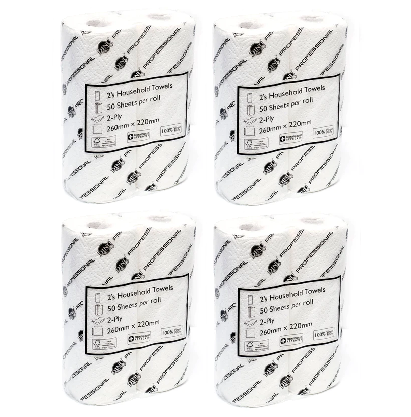s-zoom.filetakealot-94866779-1.png Dinu Professional Kitchen Towels - 8 Pack - 2 Ply Roller Towels - Image 1