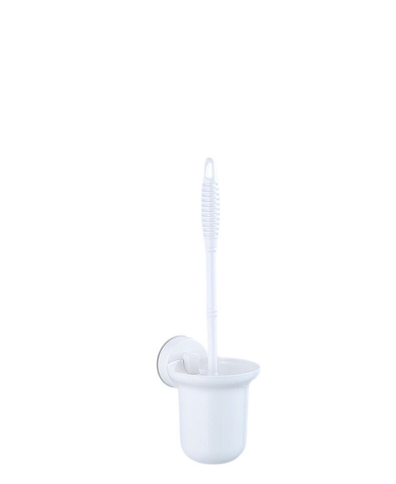s-zoom.filetakealot-95294175-1.jpg White Bathroom Wall Mounted Toilet Cleaning Brush and Holder Set - Image 1
