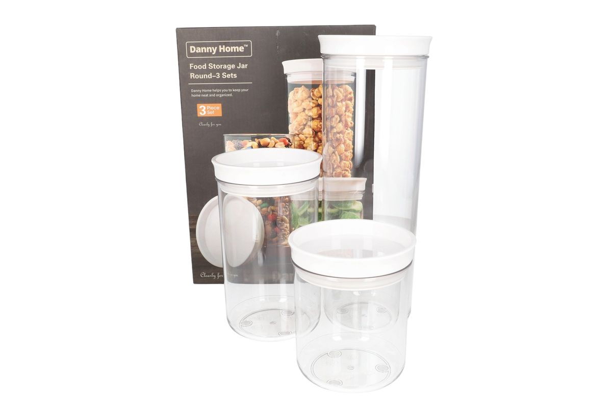 s-zoom.filetakealot-95783657-1.jpg Danny Home Round Food Storage Jar Set 3 Piece - Image 1