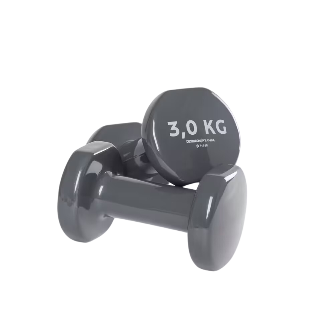 s-zoom.filetakealot-95873144-1.png Nyamba 3 Kg Fitness Dumbbells Twin-Pack - Grey - Image 1