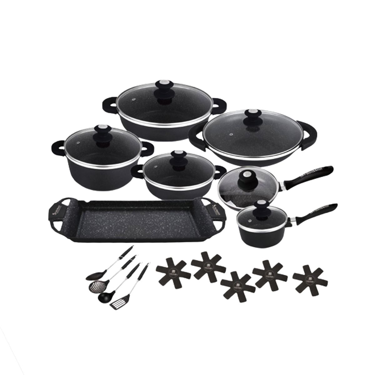 s-zoom.filetakealot-95926653-1.jpg Schumann Aluminum Non-Stick 34 Piece Pot Set - Image 1
