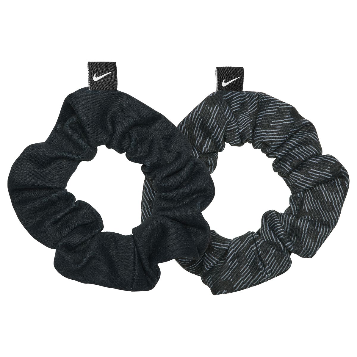 s-zoom.filetakealot-95957855-1.jpg Nike Dri-Fit Gathered Hair Ties 3.0 2 Pack Black/Grey/White - Image 1