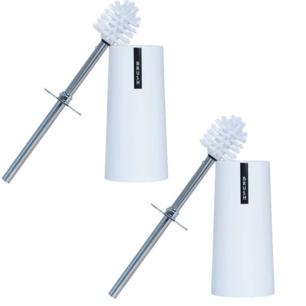 s-zoom.filetakealot-96212868-1.jpg White Bright Bristle Toilet Brush & Holder Set of 2 - Image 1