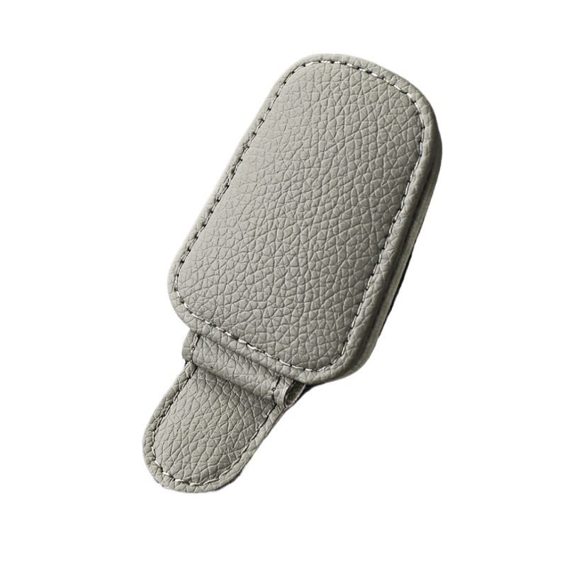 s-zoom.filetakealot-96611309-1.jpg PU Leather Magnetic Sunglasses Clip for Car Sun Visor - Grey - Image 1
