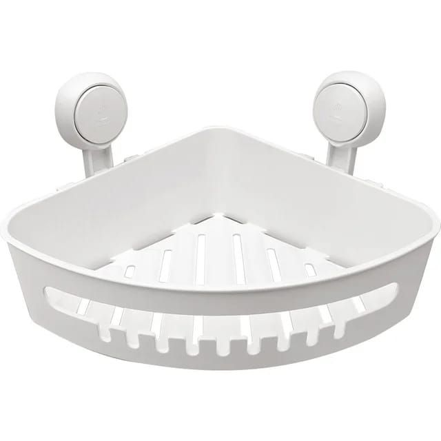 s-zoom.filetakealot-96622028-1.jpg Bathroom Corner Shelf Triangle Wall Mount Shower Shelf With Sucker Brushed - Image 1