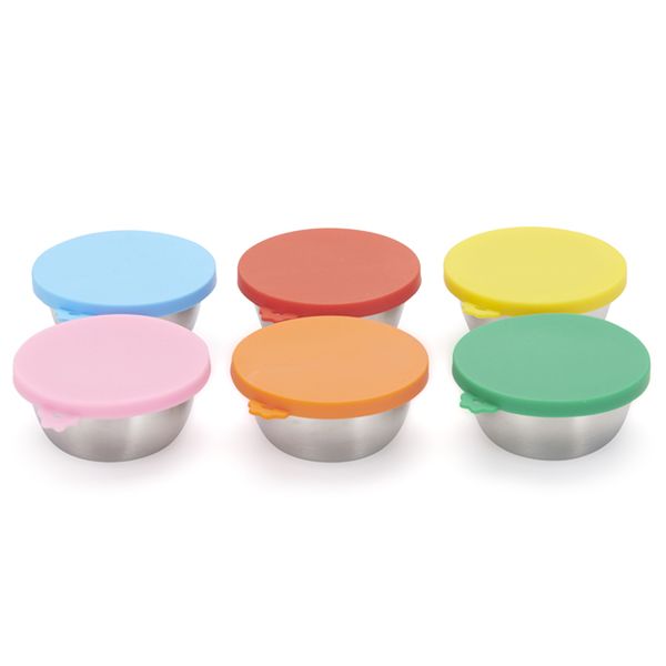 s-zoom.filetakealot-97002574-1.jpg Kitchen Kult Stainless Steel Sauce and Snack Containers w/ Lids (6 x50ml) - Image 1