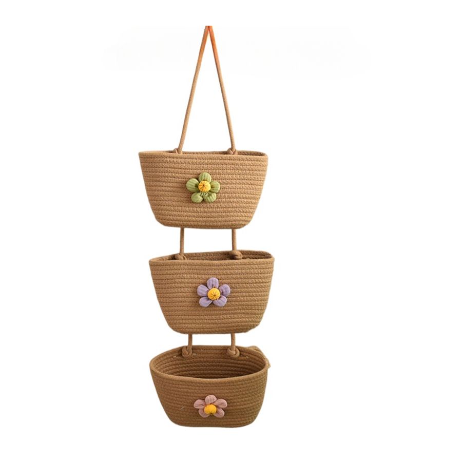 s-zoom.filetakealot-97002581-1.jpg Triple Woven Storage Basket/Living Room Decorative Flower Basket - 1 Piece - Image 1