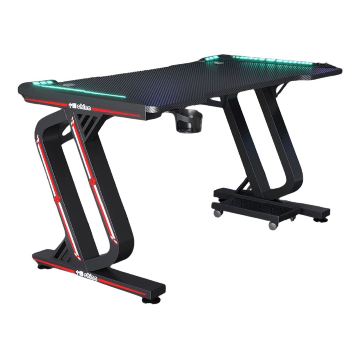 s-zoom.filetakealot-97509436-1.jpg Gaming Table/Desk with Led Lights - 100x60x75cm - Image 1